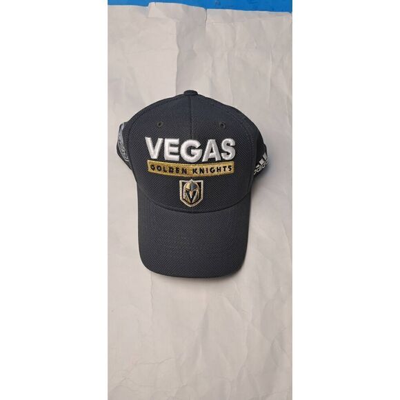 NHL Hockey Vegas Golden Knights Raised Logo Stretch Hat Cap S/M  Adidas NICE! - Picture 1 of 7